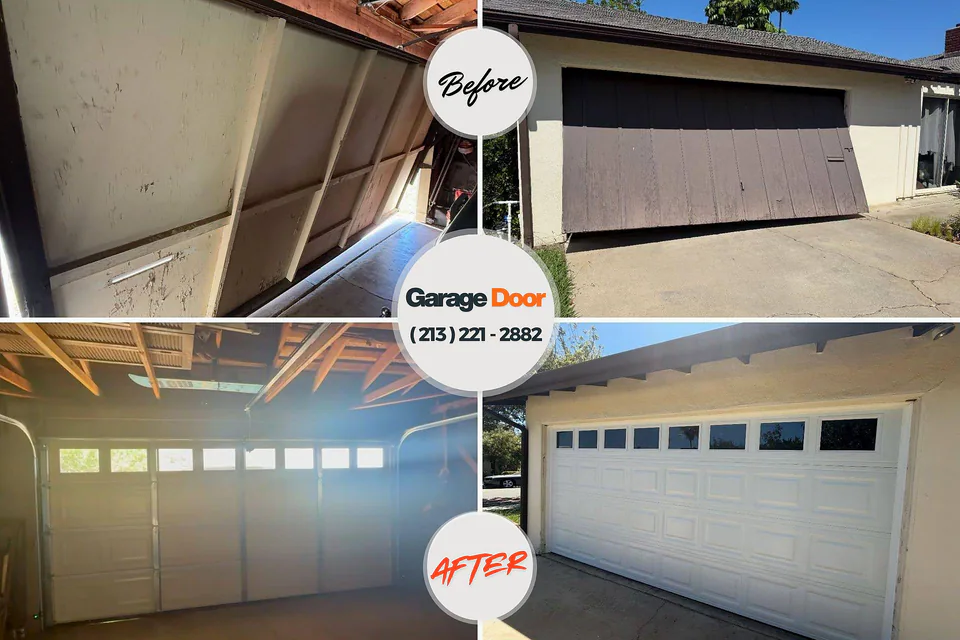 Before and after: garage door repair Mayville, ND